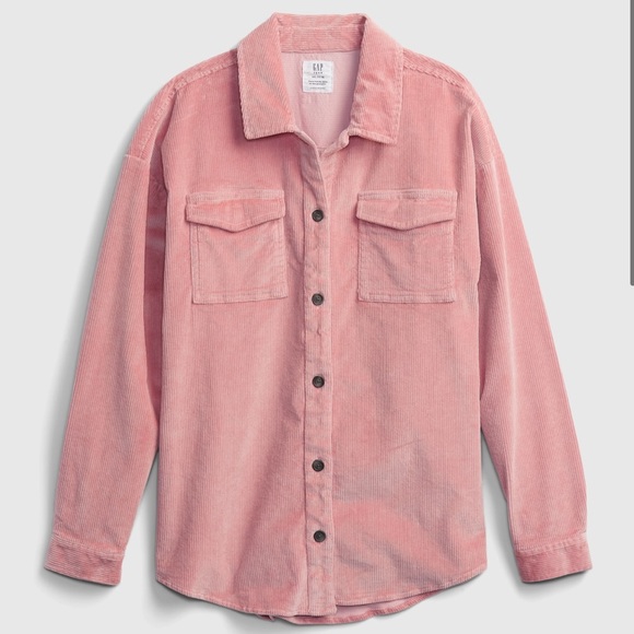 GAP Other - 🆕 Gap Girls Kids Teens Oversized Corduroy Shirt Antique Pink Medium 8